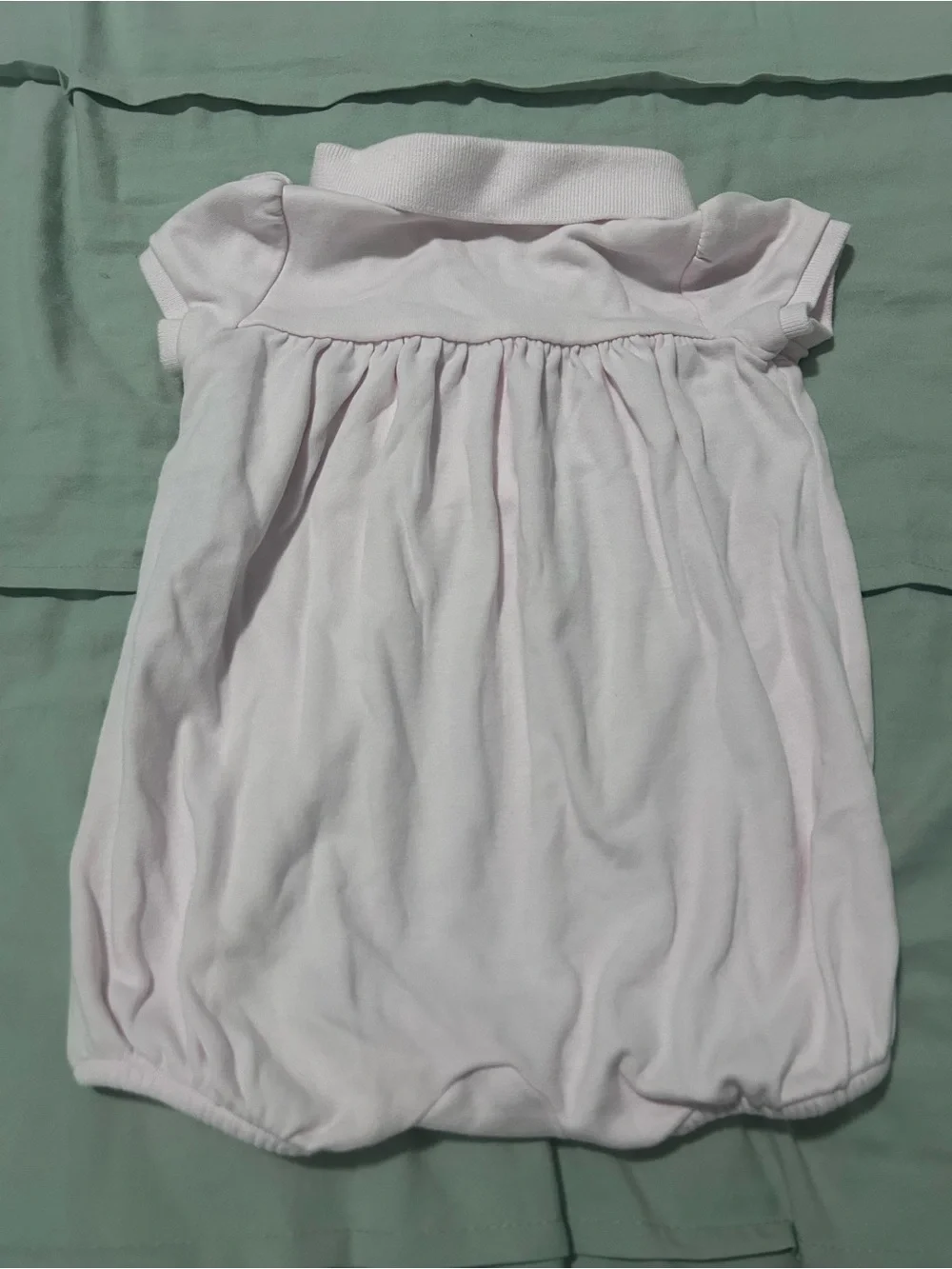 Ralph Lauren Baby Pink Collared Bubble Romper 9M EUC